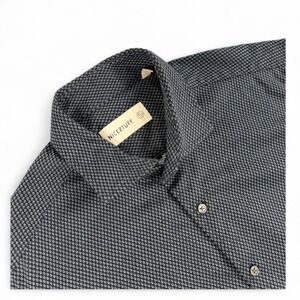 Ash & Erie Nicestuff Shirt Mens L Blue Micro Pattern Short Sleeve Button Down